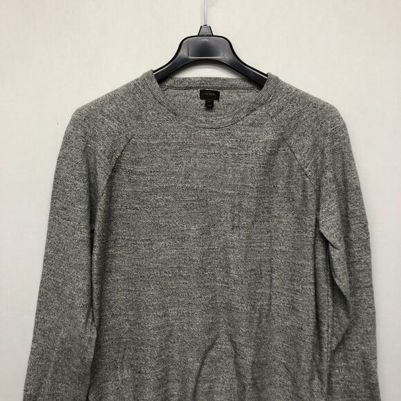 J. Crew Men Long Sleeve Crew Neck Cotton Knit Sweater Size Large Gray B253 -11 - Picture 10 of 14